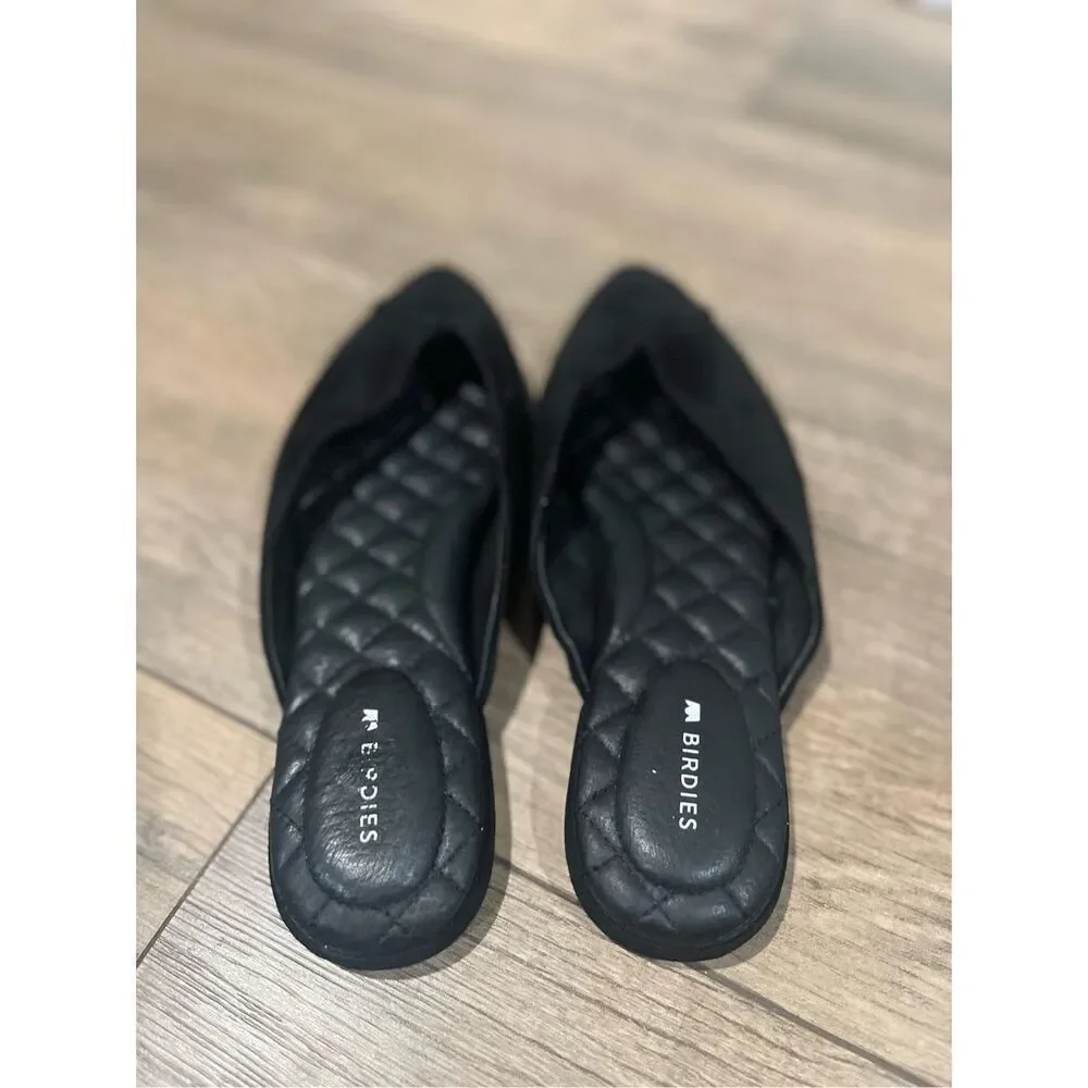 Birdies Black Suede Birdies Mules